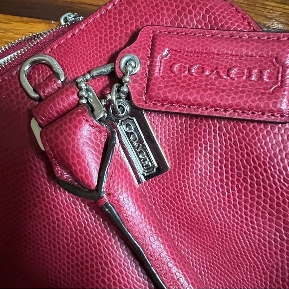 Coach Pinnacle Harper Satchel Bag with Detachable Shoulder Strap, Red Lizard - Picture 6 of 16